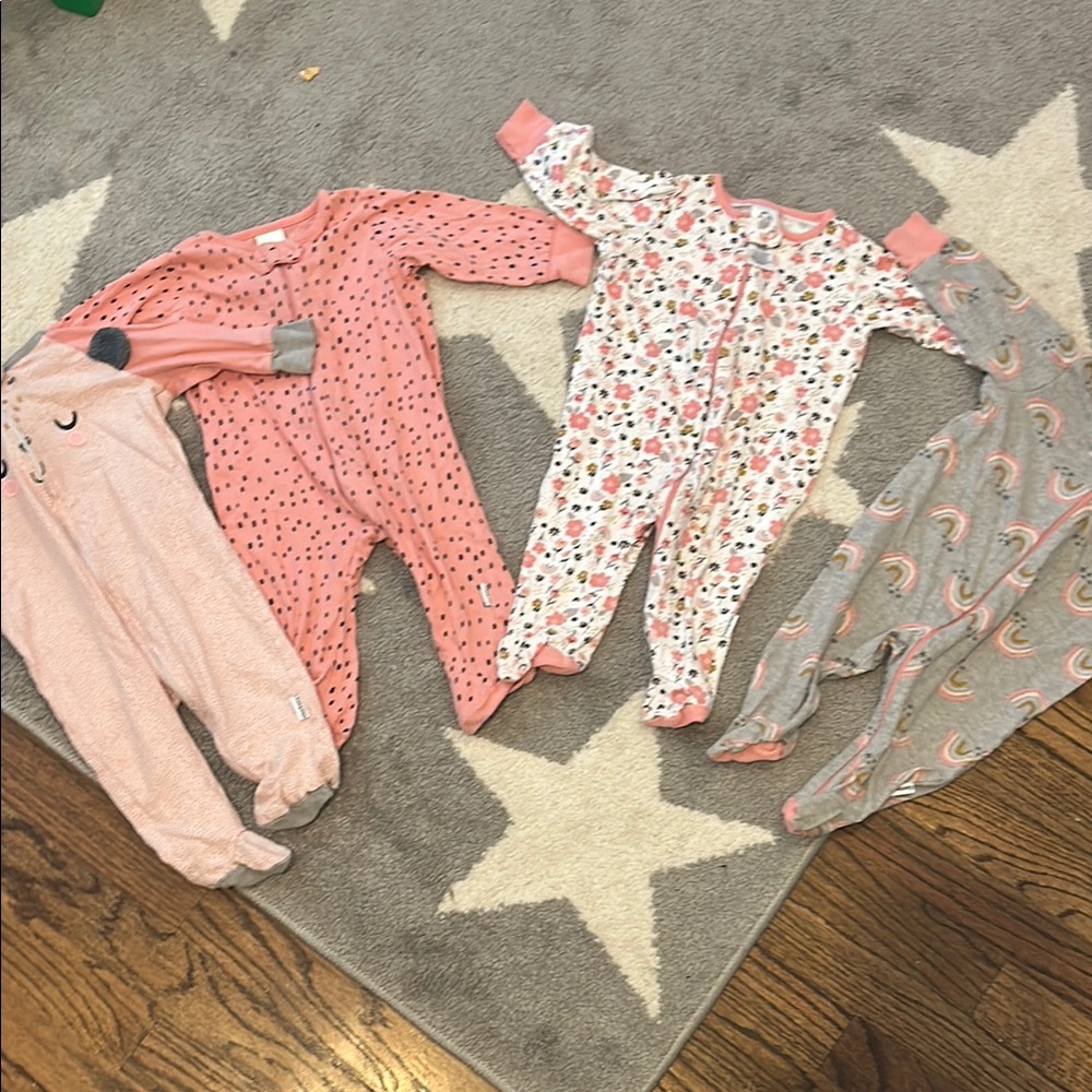 Gerber Pink and Gray Footies One Piece